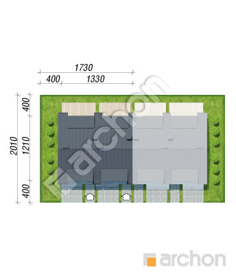 Проект дома ARCHON+ Дом в ривиях 8 (ГР2БА) Ситуація
