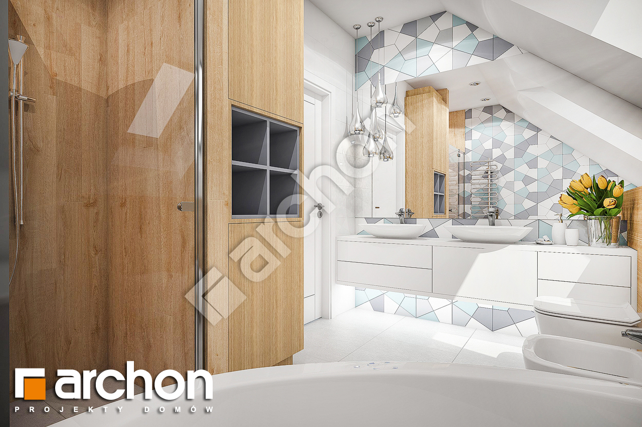 Проект дома ARCHON+ Дом в малиновках 2 визуализация ванной (визуализация 3 вид 3)