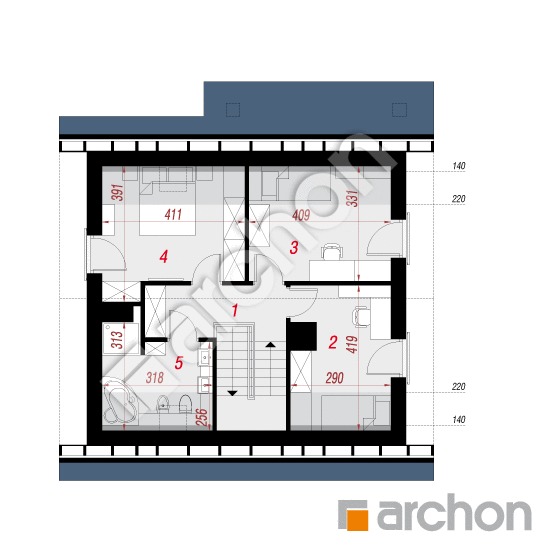 Проект будинку ARCHON+ Будинок в малинівці 2 План мансандри