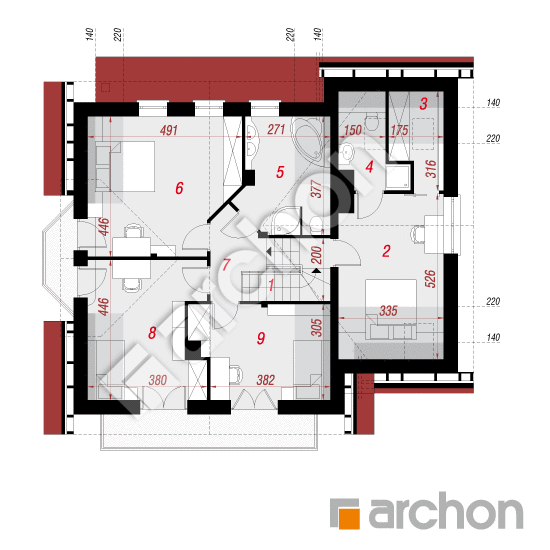 Проект будинку ARCHON+ Будинок в тамариску 6 вер.2 План мансандри