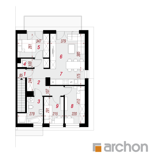Проект будинку ARCHON+ Будинок в халезіях 9 (Р2Б) План мансандри