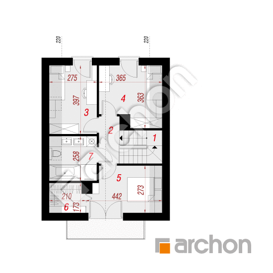 Проект будинку ARCHON+ Будинок в аркадіях 6 План мансандри