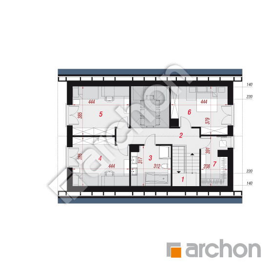 Проект будинку ARCHON+ Будинок в силені План мансандри