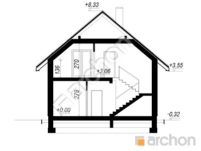 Проект дома ARCHON+ Дом в силене Розріз будинку