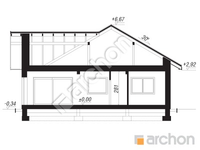 Проект дома ARCHON+ Дом в сирени 11 (Г2) Розріз будинку