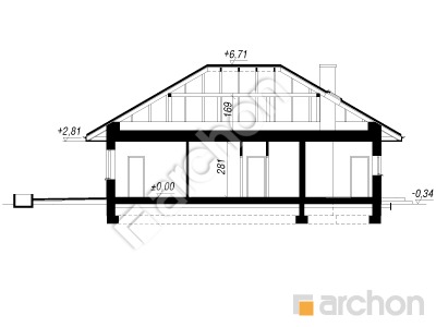 Проєкт будинку ARCHON+ Будинок в бузку 2 (Т) Розріз будинку