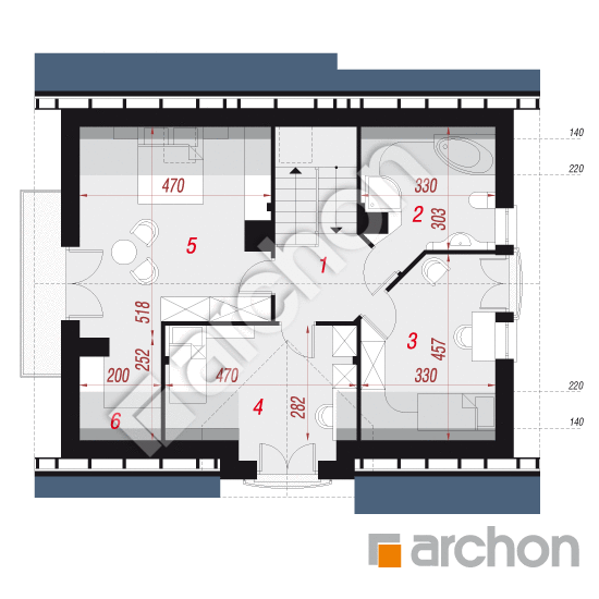 Проект будинку ARCHON+ Будинок в люцерні вер.3 План мансандри
