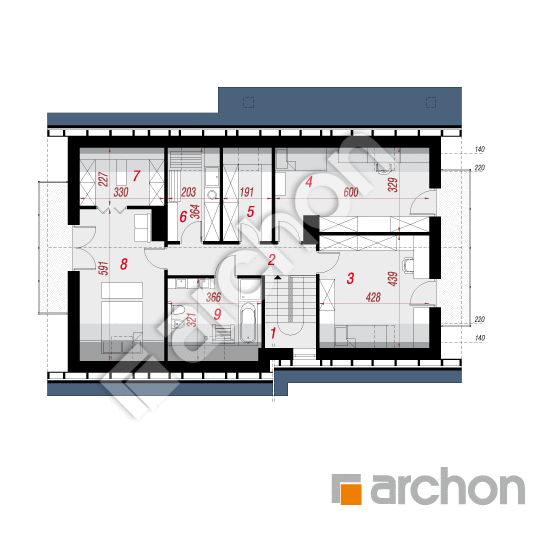Проект будинку ARCHON+ Будинок в джонатанах План мансандри