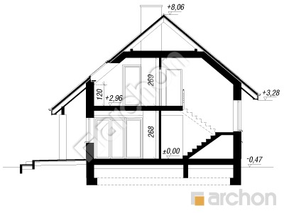 Проект дома ARCHON+ Дом в джонатанах Розріз будинку