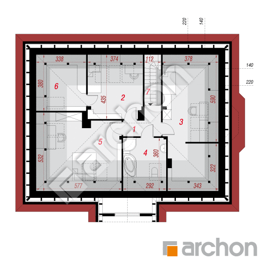Проект будинку ARCHON+ Будинок під червоною горобиною 2 вер.2 План мансандри