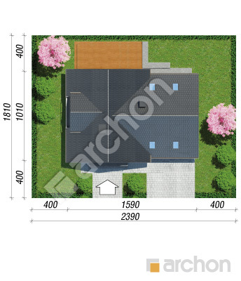 Проект дома ARCHON+ Дом в рододендронах 20 (Г2Н) Ситуація