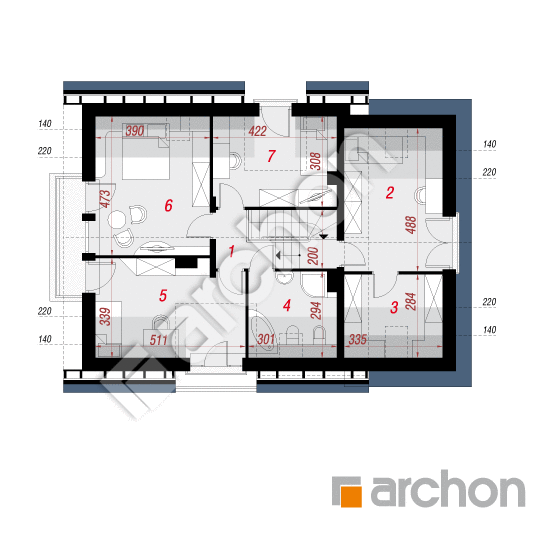 Проект дома ARCHON+ Дом в кардамоне 2 вер.2 План мансандри