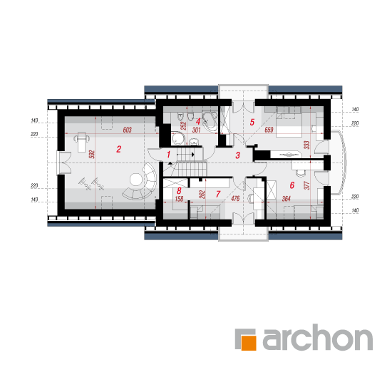 Проект будинку ARCHON+ Будинок в вербені 7 (Г2П) План мансандри