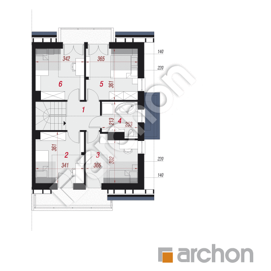 Проект дома ARCHON+ Дом в клематисах 8 (Б) вер.3 План мансандри