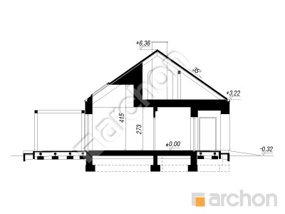 Проект дома ARCHON+ Дом в страусоперах Розріз будинку