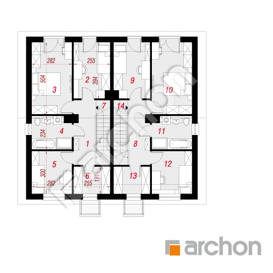 Проект дома ARCHON+ Дом в ривиях 3 (ГР2) План мансандри
