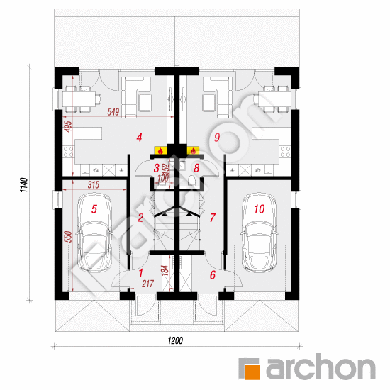 Проект дома ARCHON+ Дом в ривиях 3 (ГР2) План першого поверху