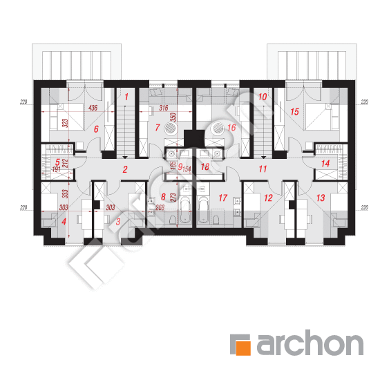Проект будинку ARCHON+ Будинок в гунерах 2 (Р2) План мансандри