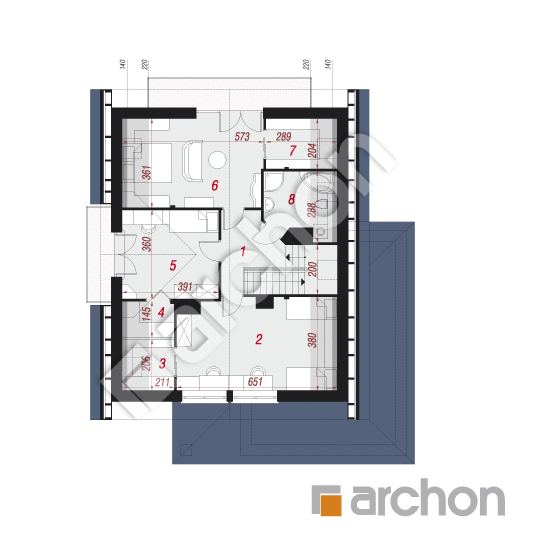 Проект дома ARCHON+ Дом в очанке (Г2Н) План мансандри
