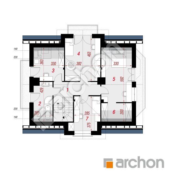 Проект будинку ARCHON+ Будинок в мірабеллі (П) План мансандри