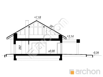 Проєкт будинку ARCHON+ Будинок в підсніжниках 4 Розріз будинку