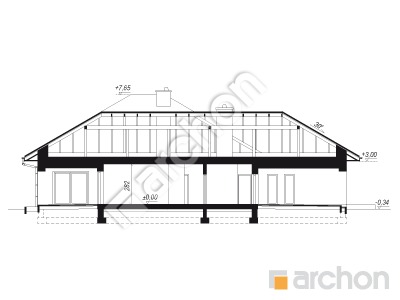 Проект дома ARCHON+ Дом в нигеллах 3 (Г2) Розріз будинку