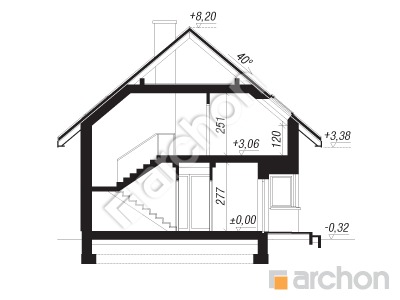 Проект дома ARCHON+ Дом в лиголях 2 Розріз будинку