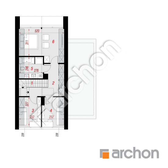 Проект будинку ARCHON+ Будинок в мускатах (Б) План мансандри