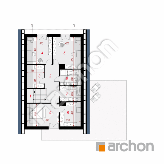 Проект будинку ARCHON+ Будинок в амбуранах 2 (Г2) План мансандри