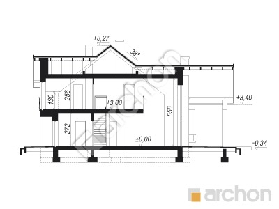 Проект дома ARCHON+ Дом под софорой 3 Розріз будинку