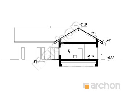 Проєкт будинку ARCHON+ Будинок в галах 6 Розріз будинку