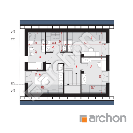 Проект будинку ARCHON+ Будинок в малинівці 11 (Е) ВДЕ План мансандри