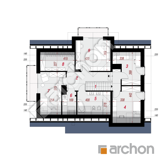 Проект дома ARCHON+ Дом под личи 5 План мансандри