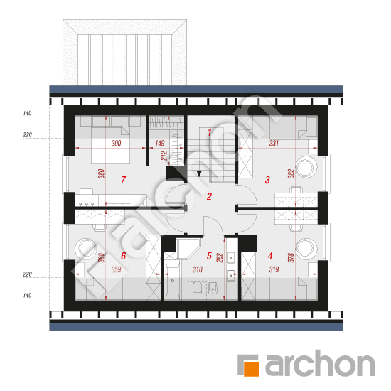 Проект будинку ARCHON+ Будинок в дикому винограді 3 План мансандри