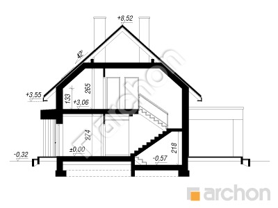 Проєкт будинку ARCHON+ Будинок в дикому винограді 3 Розріз будинку