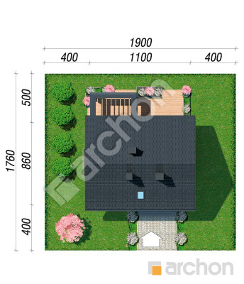 Проєкт будинку ARCHON+ Будинок в дикому винограді 3 Ситуація