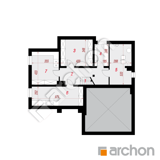 Проект будинку ARCHON+ Будинок в кортланді (Г2П) План підвалу
