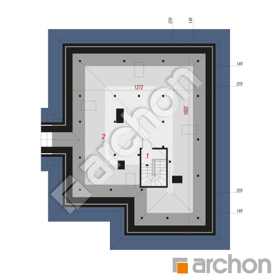 Проект дома ARCHON+ Дом в джонагольдах 2 (Т) План мансандри
