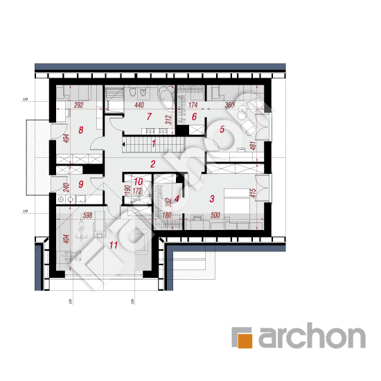 Проект будинку ARCHON+ Будинок в стокесіях (Г2) План мансандри