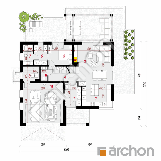 Проект будинку ARCHON+ Будинок в стокесіях (Г2) План першого поверху