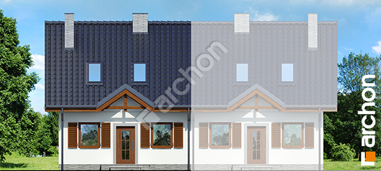 Передний фасад Дом в бруснике Б вер.3