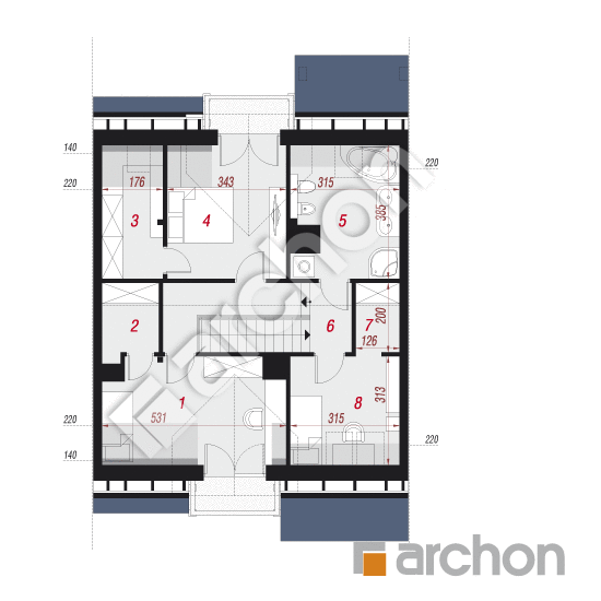 Проект будинку ARCHON+ Будинок в цикламенах 3 (C) вер.3 План мансандри