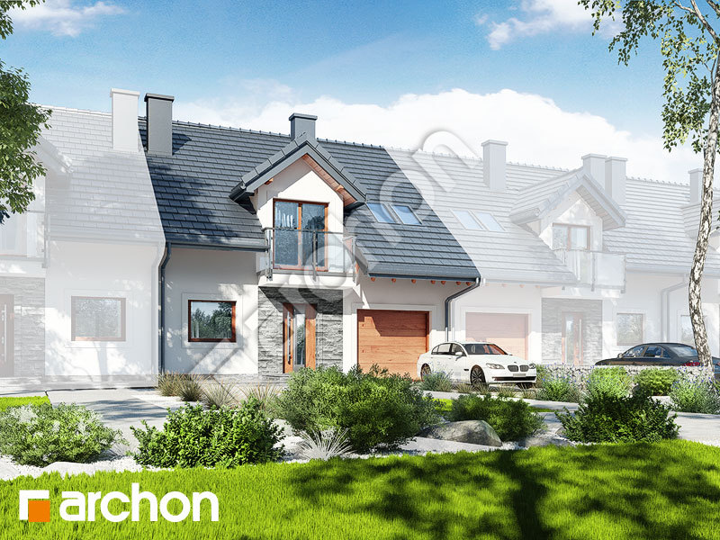 Проект будинку ARCHON+ Будинок в цикламенах 3 (P) вер.3 Вид 1