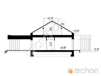 Проект дома ARCHON+ Дом в можжевельнике 3 (Г2) Розріз будинку