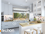 Проект дома ARCHON+ Дом в сливах 2 (Г) визуализация кухни 1 вид 1