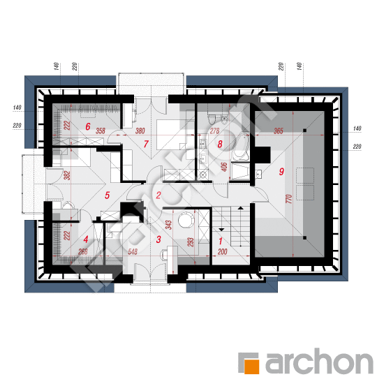 Проект будинку ARCHON+ Будинок в сливах 2 (Г) План мансандри