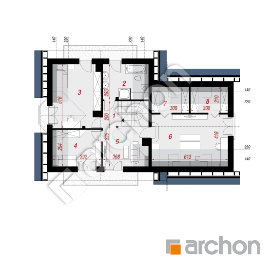 Проект будинку ARCHON+ Будинок в рододендронах 3 (Г2) План мансандри