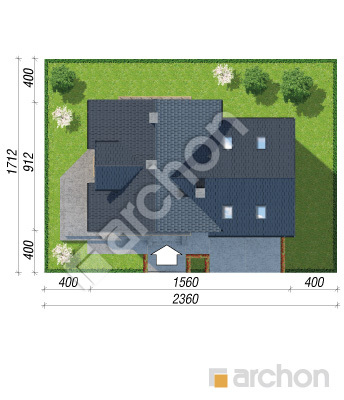 Проект дома ARCHON+ Дом в рододендронах 3 (Г2) Ситуація