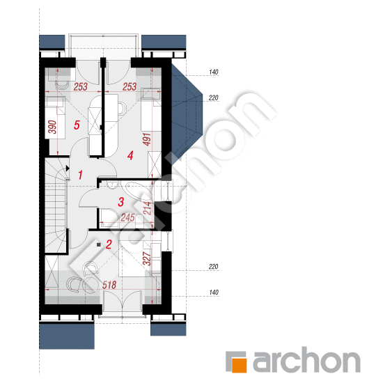 Проект будинку ARCHON+ Будинок під гінко 2 вер.2 План мансандри