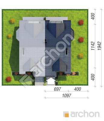 Проєкт будинку ARCHON+ Будинок під гінко 2 вер.2 Ситуація
